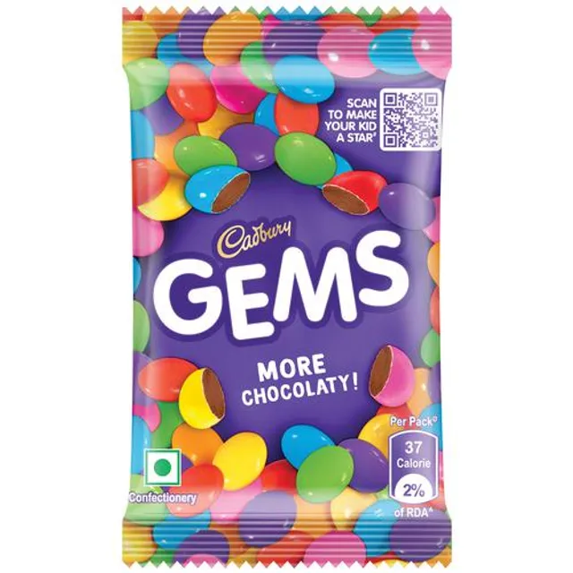 Cadbury Gems Chocolate, 7.9 g Pouch - Image 2