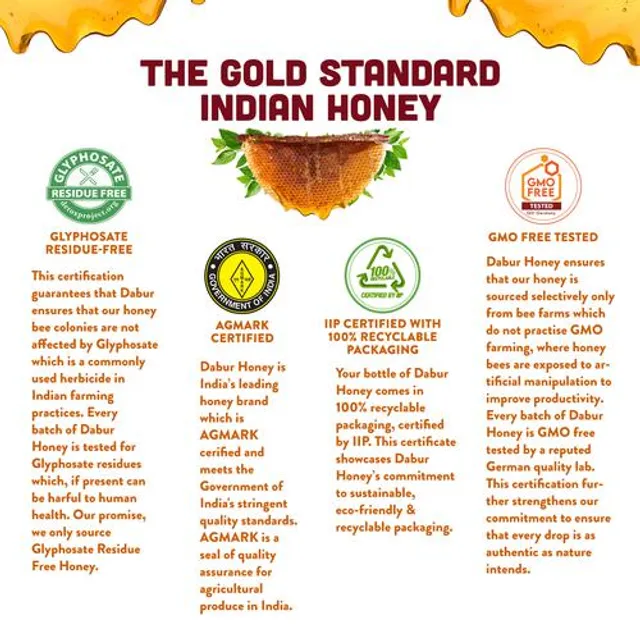Dabur Honey - Squeezy, 100% Pure, Rich In Nutrients, No Sugar, Boosts Immunity, 100 g - Image 6
