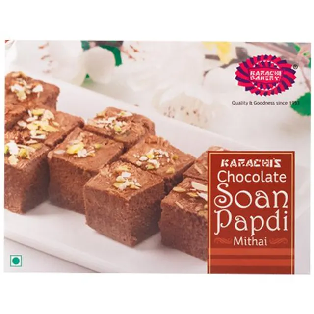 Karachi Bakery Chocolate Soan Papdi Mithai - Authentic, Rich, Traditional Sweet, 200 g