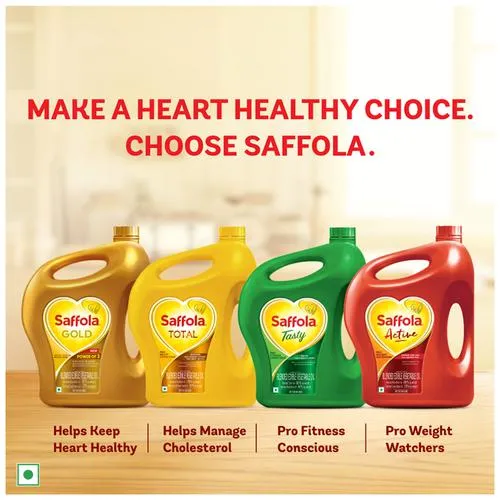 Saffola Gold Refined Cooking oil | Blended Rice Bran Sunflower oil | Helps Keeps Heart Healthy 1L Pouch - Image 10