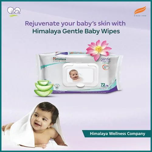 Himalaya Gentle Baby Wipes - With Aloe & Indian Lotus, 72 pcs Pouch - Image 7