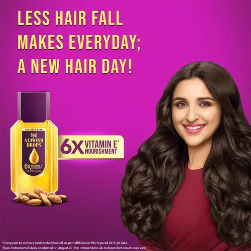 Bajaj Almond Drops Non-Sticky Hair Oil - For Healthy & Beautiful Hair With 6X Vitamin E Nourishment 45 ml - Image 6