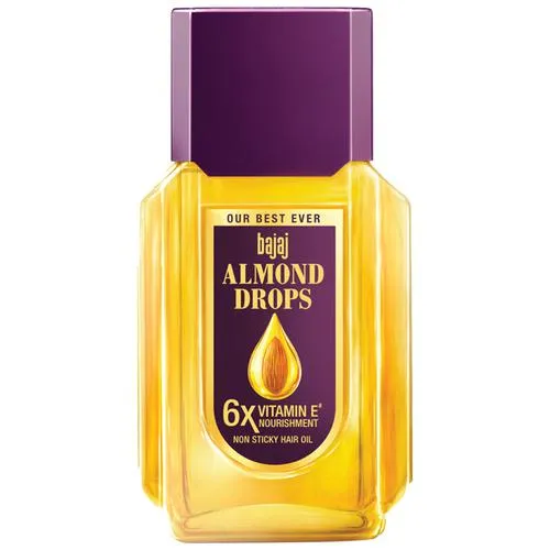 Bajaj Almond Drops Non-Sticky Hair Oil - For Healthy & Beautiful Hair With 6X Vitamin E Nourishment 45 ml