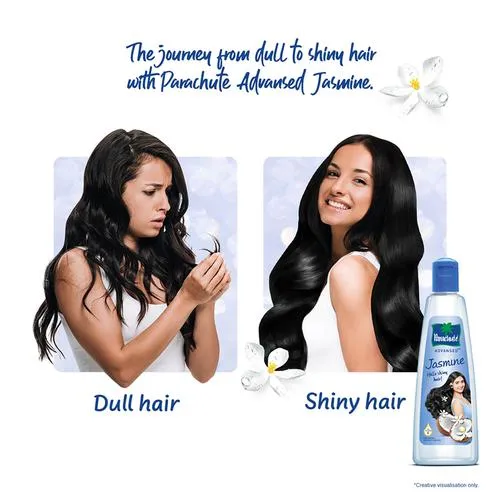 Parachute Advansed Jasmine Coconut Hair Oil With Vitamin E - Non-Sticky For Healthy Shiny Hair 300 ml - Image 6