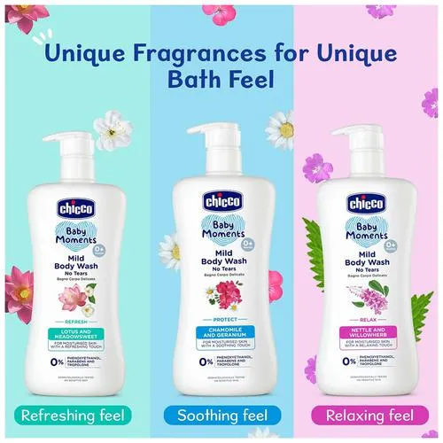 Chicco Baby Moments - Mild Body Wash Protect Chamomile Geranium For Moisturised Skin With A Soothing Touch 500 ml - Image 10