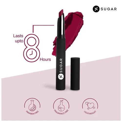 SUGAR Cosmetics Matte Attack Transferproof Lipstick - Bluish Red/Cool-toned Red, Highly Pigmented, Long Lasting, 2 g 17 Grateful Red - Image 3