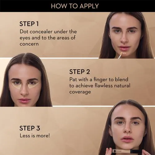 SUGAR Cosmetics Auto Correct Creaseless Concealer - Creamy Long-lasting Water-Resistant 2 g 10 Latte - Image 4