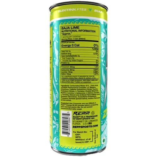 Raze Functional Energy Drink - Baja Lime 250 ml - Image 2