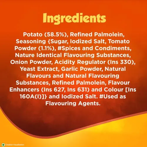 Bingo! Original Style Chilli Charged Tomato - Flat Cut Spicy & Tangy Potato Chips Pack for Snacks 58 g Pouch - Image 6