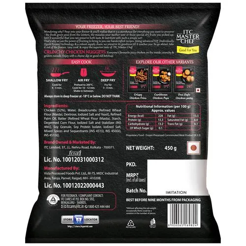 ITC Master Chef Crunchy Chicken Nuggets - Non-Veg Frozen Snack Ready To Cook 450 g - Image 3