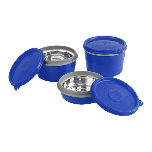 Cello Max Fresh Thermoware Hot Wave Lunch Box/Tiffin Box - Inner Steel, Blue Leak Proof 3 pcs (225ml 375ml 550 ml) - Image 3