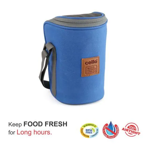 Cello Max Fresh Thermoware Hot Wave Lunch Box/Tiffin Box - Inner Steel, Blue Leak Proof 3 pcs (225ml 375ml 550 ml) - Image 6