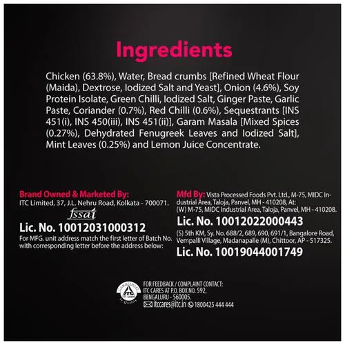 ITC Master Chef Chicken Seekh Kebab - Non-Veg Frozen Snack Ready To Cook 500 g - Image 4
