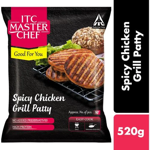 ITC Master Chef Spicy Chicken Grill Patty - Non-Veg Frozen Snack Ready To Cook 500 g