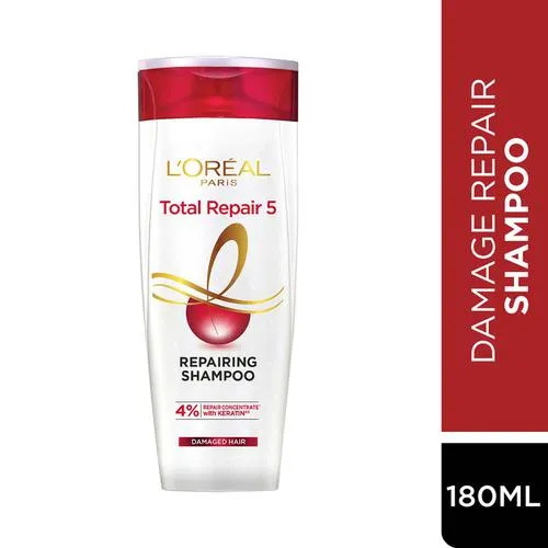 L'OREAL PARIS Total Repair 5 Repairing Shampoo with Keratin XS 180 ml Bottle