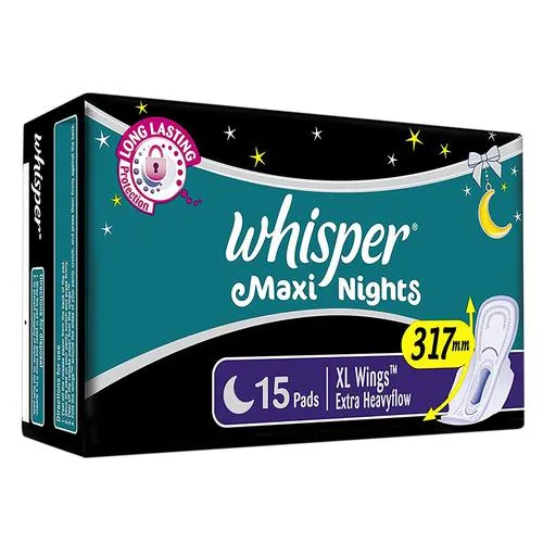 Whisper Sanitary Pads - Maxi Nights XL with Wings Extra Heavy Flow 15 Pads - Image 2