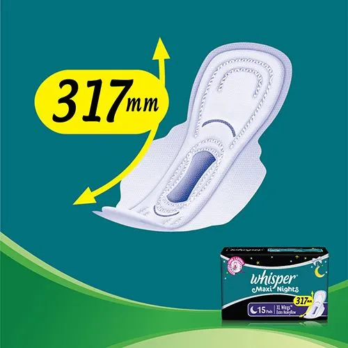 Whisper Sanitary Pads - Maxi Nights XL with Wings Extra Heavy Flow 15 Pads - Image 6