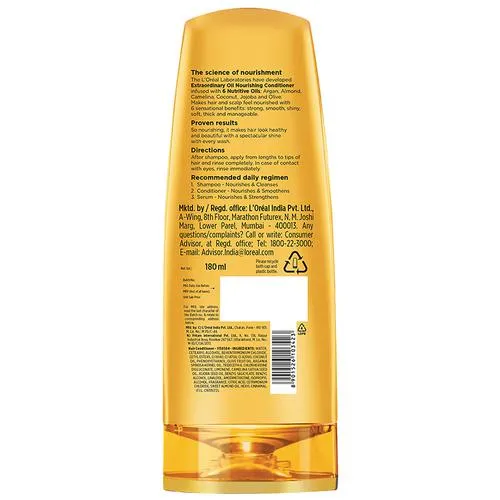 L'OREAL PARIS Extraordinary Oil Nourishing Conditioner - For Dry & Dull Hair 180 ml - Image 8