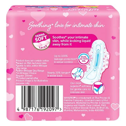 Whisper Ultra Skinlove Soft Sanitary Pads for Women XL Cottony soft our #1 Softness Soft top sheet Irritation free 31.7 cm Long With disposable wrap 7 pcs 7 thin Pads - Image 3