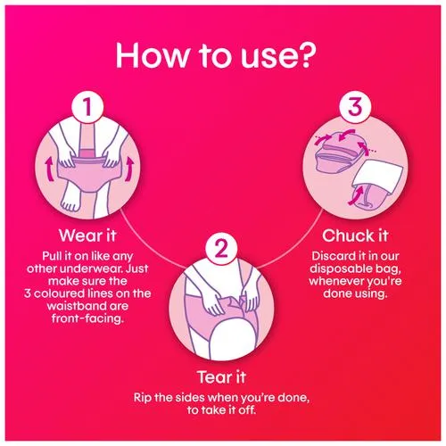Kotex Overnight Period Panties - 360 Degree Anti-Leakage Protection M/L 2 pcs - Image 3