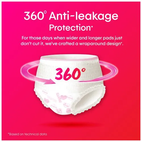 Kotex Overnight Period Panties - 360 Degree Anti-Leakage Protection M/L 2 pcs - Image 4