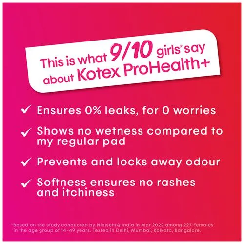 Kotex ProHealth+ Sanitary Pads - Ultra Thin No Leakage No Wetness Rash Free XL 7 pcs - Image 6