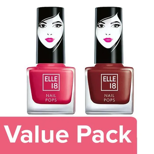 Elle 18 Nail Pops Nail Color 5 ml Shade 24 + Nail Pops Nail Color 5 ml Shade 122 Combo 2 Items