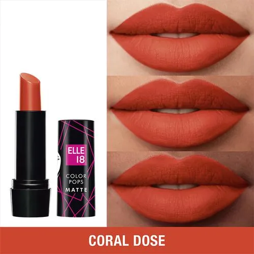 Elle 18 Color Pops Matte Lipstick 4.3 g C22 Coral Dose - Image 2