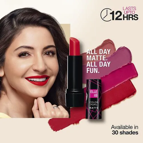 Elle 18 Color Pops Matte Lipstick 4.3 g C22 Coral Dose - Image 5