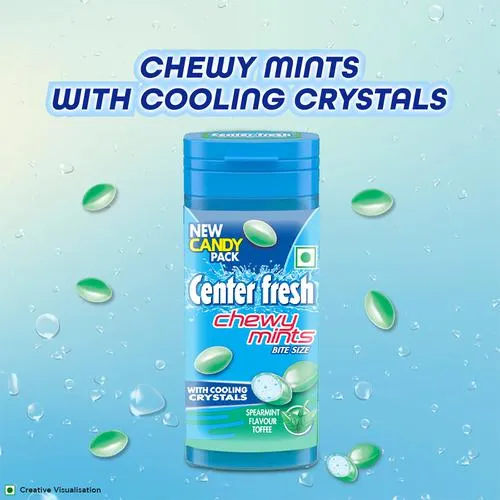 Center Fresh Chewy Mints Spearmint Flavour - With Cooling Crystals 33 g Pocket Bottle - Image 8