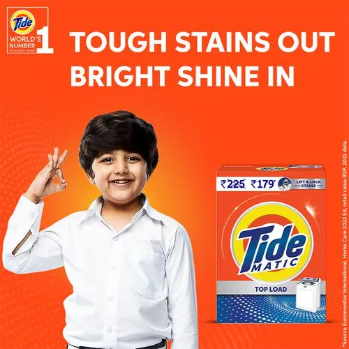 Tide Matic Top Load Detergent Powder - Removes Tough Stains Refreshing Fragrance 1 kg - Image 4