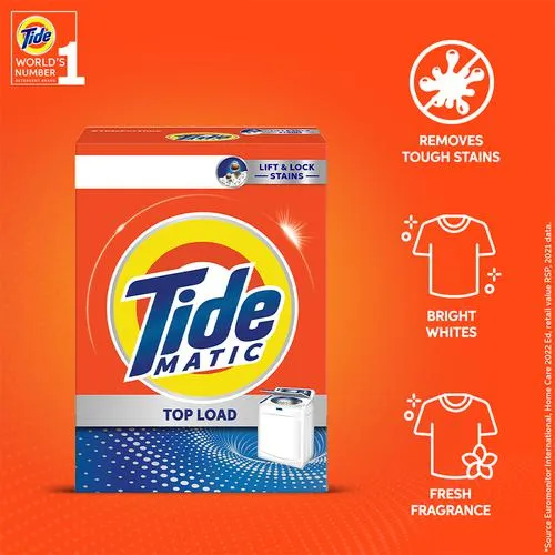Tide Matic Top Load Detergent Powder - Removes Tough Stains Refreshing Fragrance 1 kg - Image 6