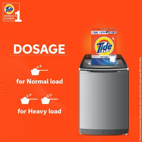Tide Matic Top Load Detergent Powder - Removes Tough Stains Refreshing Fragrance 1 kg - Image 7