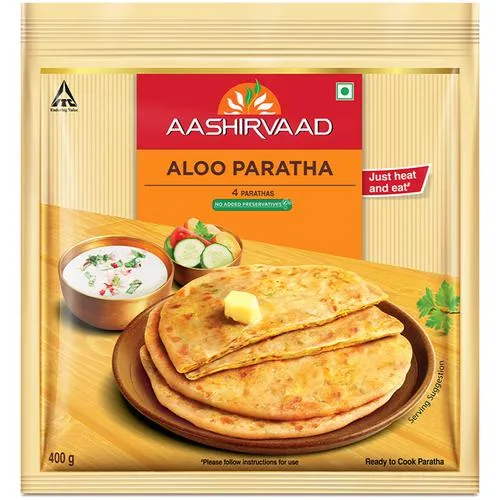 Aashirvaad Aloo Paratha - Ready To Cook No Added Preservatives Easy To Prepare Delicious Frozen 400 g (4 pcs) - Image 2