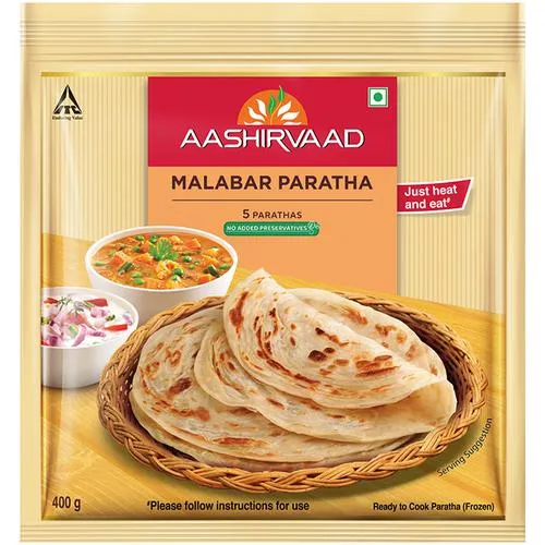 Aashirvaad Malabar Paratha - Ready To Cook No Added Preservatives Easy To Prepare Delicious Frozen 400 g (5 pcs) - Image 2