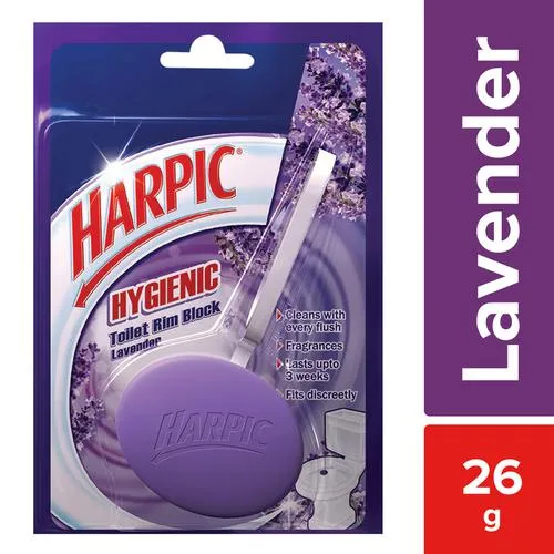 Harpic Hygienic Toilet Cleaner Rim Block - Lavender 26 g
