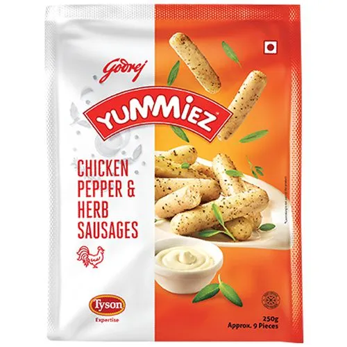Godrej Yummiez Chicken Pepper & Herb Sausages 250 g Pouch