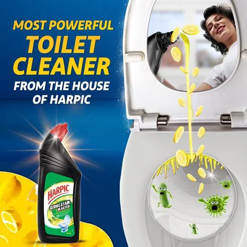 Harpic Germ & Stain Blaster Disinfectant Toilet Cleaner Liquid - Citrus 750 ml - Image 4