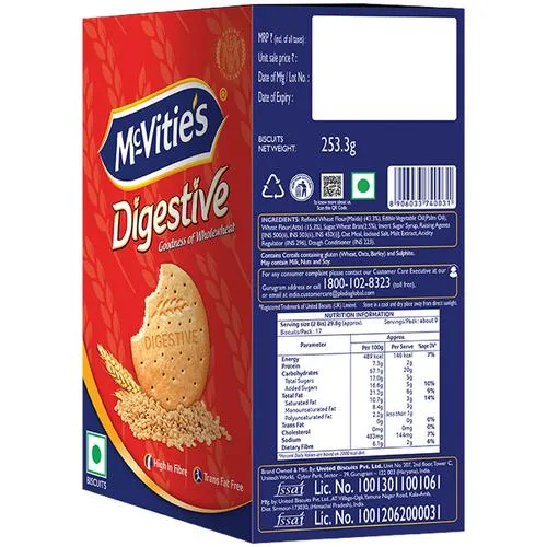 McVitie's Digestive Wholewheat Biscuits 253.3 g - Image 2