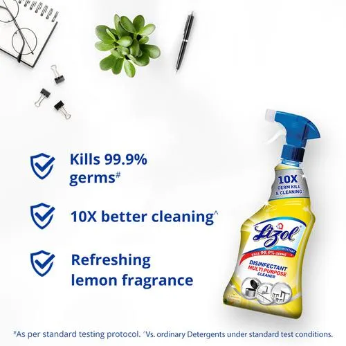 Lizol Disinfectant Multi-Purpose Power Cleaner Liquid Spray - Lemon 450 ml - Image 4