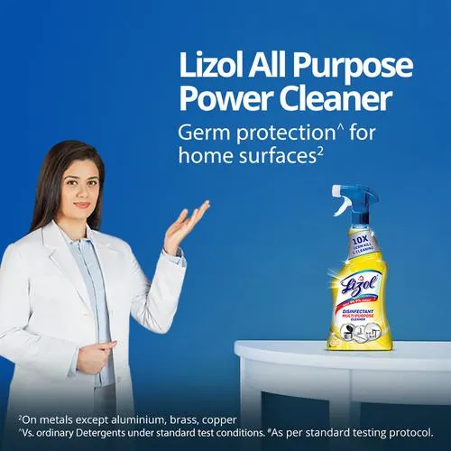 Lizol Disinfectant Multi-Purpose Power Cleaner Liquid Spray - Lemon 450 ml - Image 7