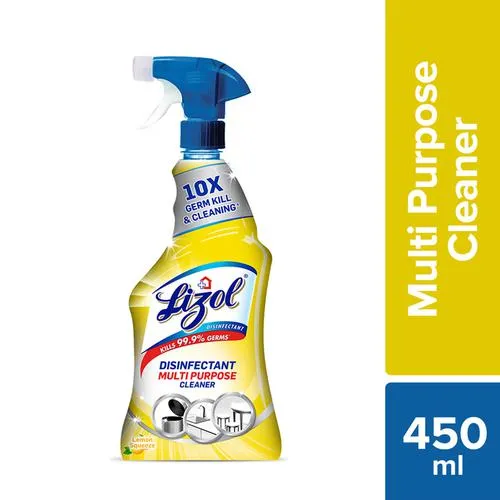 Lizol Disinfectant Multi-Purpose Power Cleaner Liquid Spray - Lemon 450 ml