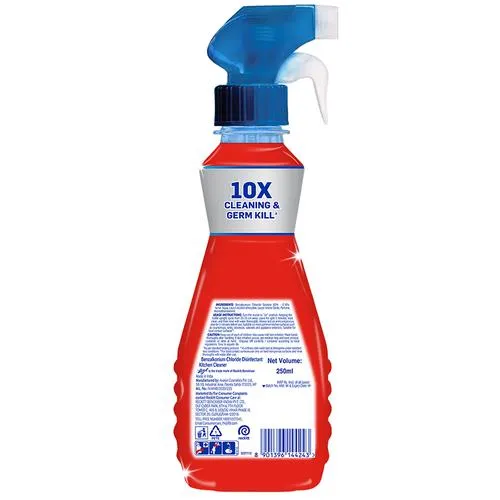 Lizol Disinfectant Kitchen Power Cleaner Liquid Spray - Orange 250 ml - Image 3