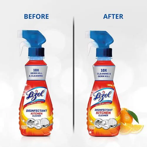 Lizol Disinfectant Kitchen Power Cleaner Liquid Spray - Orange 250 ml - Image 4