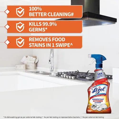 Lizol Disinfectant Kitchen Power Cleaner Liquid Spray - Orange 250 ml - Image 5