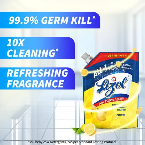 Lizol All In One Disinfectant Surface Cleaner Liquid - Citrus 1.8 L - Image 5