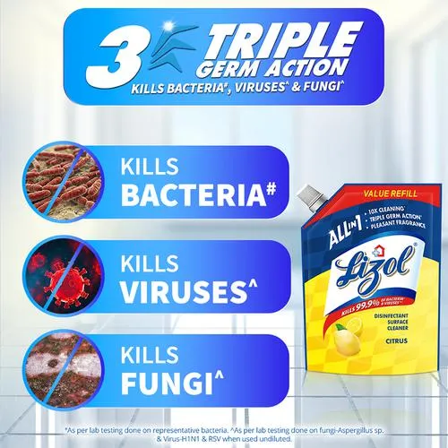 Lizol All In One Disinfectant Surface Cleaner Liquid - Citrus 1.8 L - Image 6