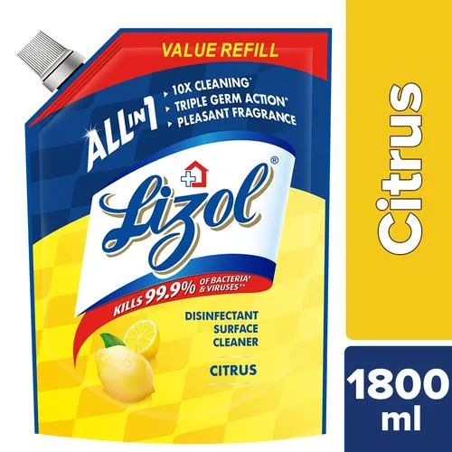 Lizol All In One Disinfectant Surface Cleaner Liquid - Citrus 1.8 L