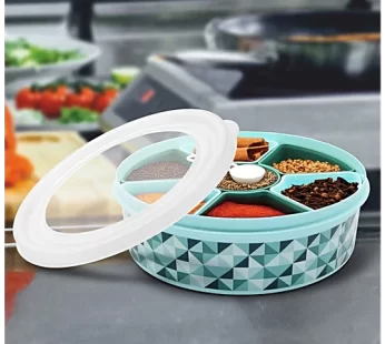 Masala/Dryfruit Spice Plastic Box – BPA-Free 7 Compartments Blue 2.25 L