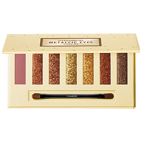 Chambor Studio Pro Eye Shadow Palette - Lightweight Long Lasting Easy To Blend 8.4 g 002 Metallic Eyes - Image 2